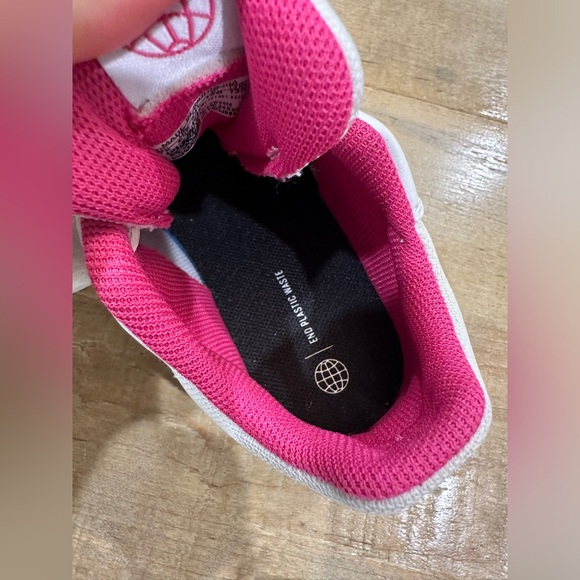 Adidas Tensaur sport 2.0 pink 3 stripe toddler girls tennis shoes Velcro running - Picture 11 of 13